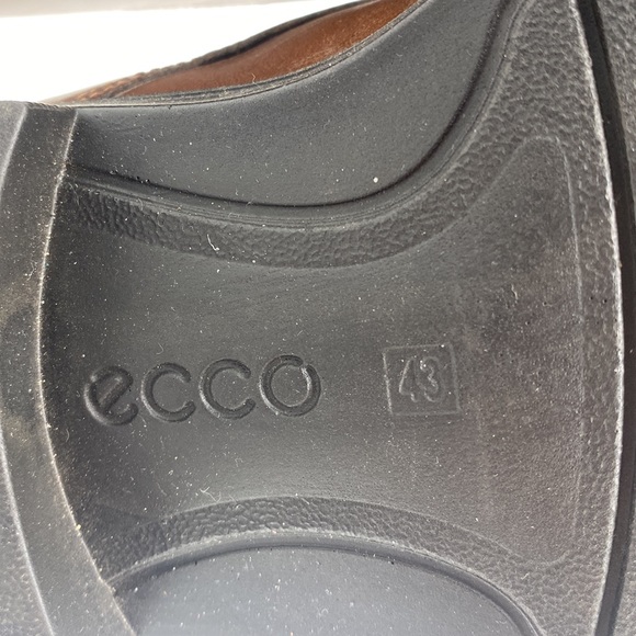 Ecco Dress Shoes Oxfords Derbys Brown Mens Size 43 9 9.5 - Picture 7 of 14